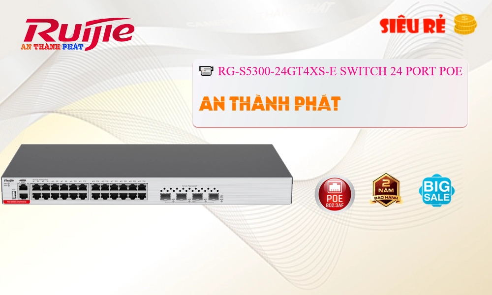 Hãng Ruijie  Bộ chia mạng  RG-S5300-24GT4XS-E