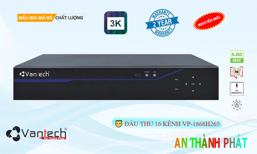 Đầu Ghi Camera VP-1668H265 VanTech Giá tốt Đầu Ghi Camera VP-1668H265 VanTech Giá tốt