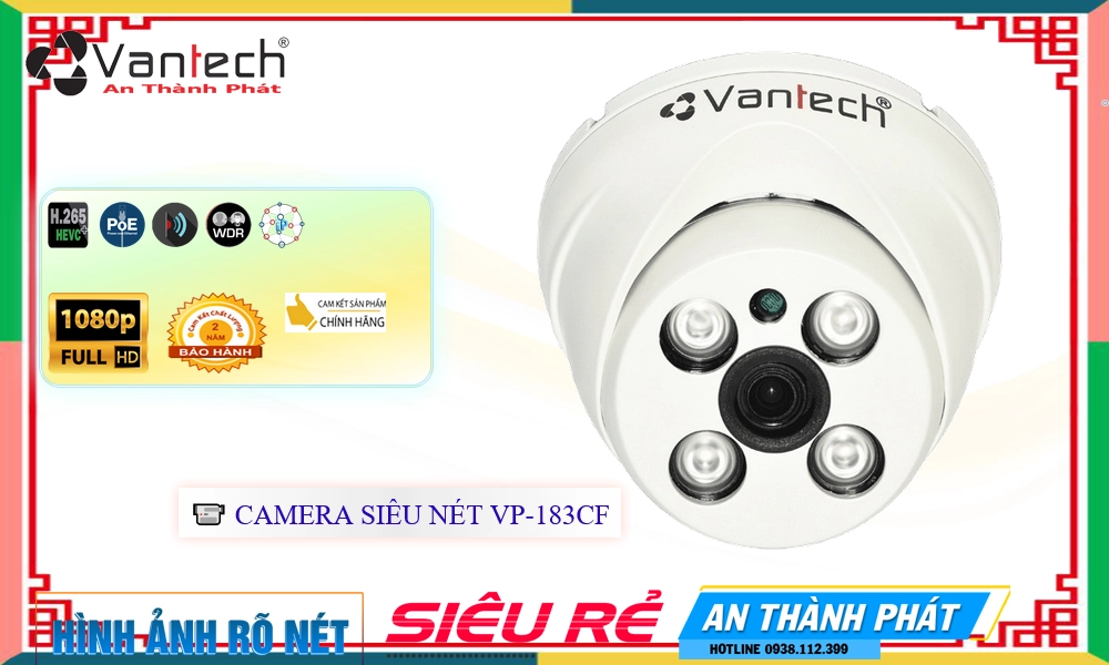 Camera VanTech VP-183CF,Giá VP-183CF,VP-183CF Giá Khuyến Mãi,bán VP-183CF, Ip POE Sắc Nét VP-183CF Công Nghệ Mới,thông