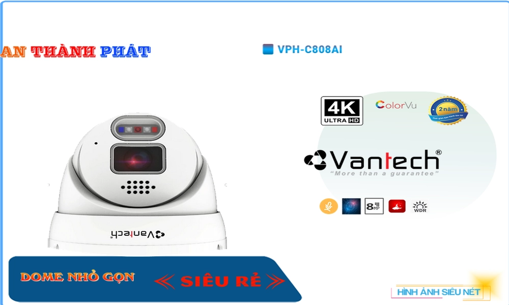 Camera An Ninh VanTech VPH-C808AI Công Nghệ Mới,Giá VPH-C808AI,phân phối VPH-C808AI,VPH-C808AI Hình Ảnh Đẹp VanTech Bán