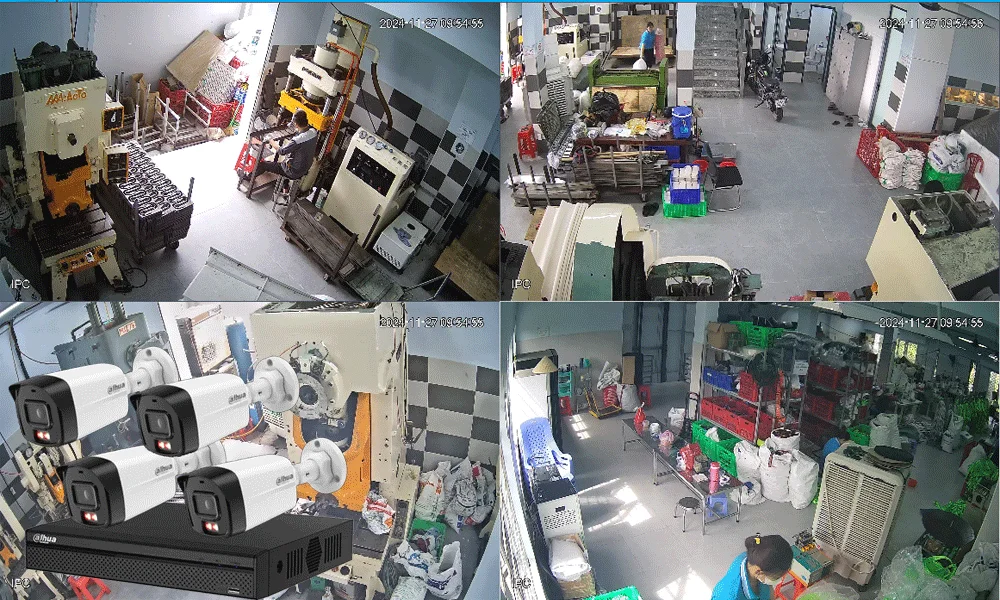 Lắp Camera Ip Nhà Xưởng Giá Rẻ Sắc Nét Tại An Thành Phát Giá tốt Lắp Camera Ip Nhà Xưởng Giá Rẻ Sắc Nét hình ảnh thực tế bộ camera nhà xưởng siêu nét giá rẻ