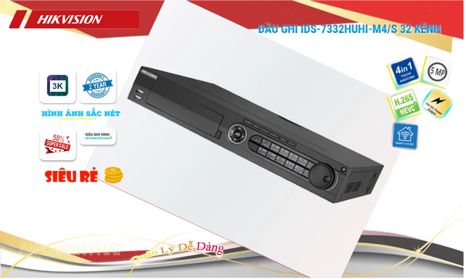 🌟👌 iDS-7332HUHI-M4/S Sắc Nét Hikvision