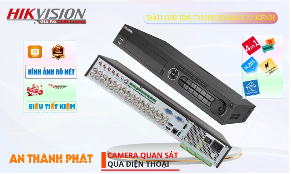 🌟👌 iDS-7332HUHI-M4/S Sắc Nét Hikvision