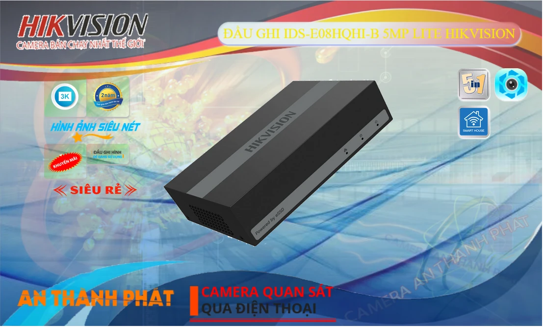 ✪  iDS-E08HQHI-B Đầu ghi Camera Hikvision Giá rẻ