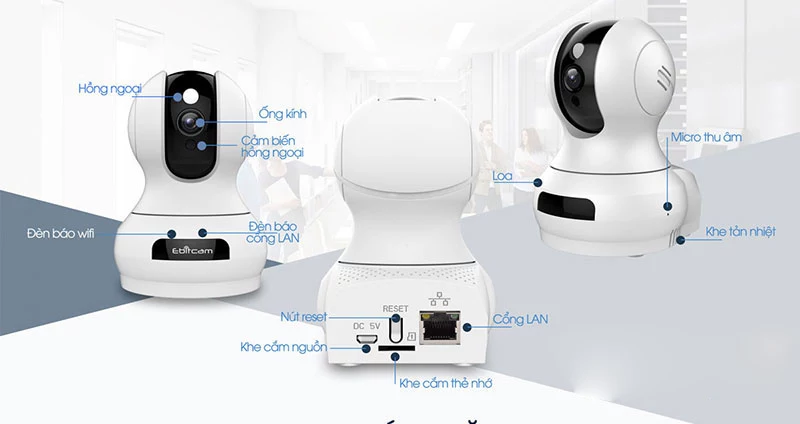Camera Wifi Ebitcam Xoay 360 Độ