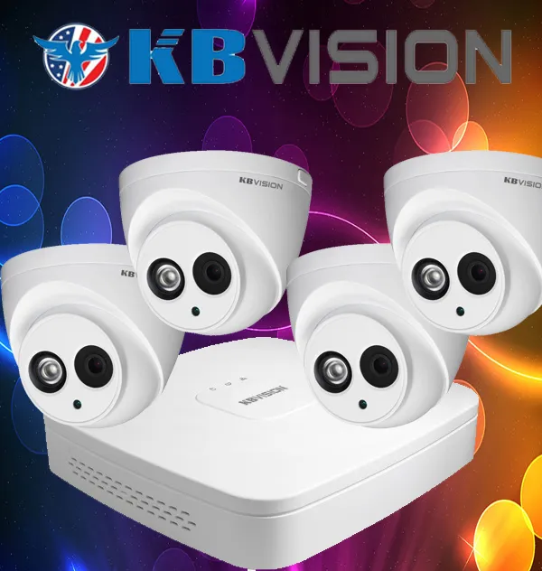 Bộ camera kbvision 4.0mp, đầu ghi 4 kênh, uy tín, giá rẻ, chất lượng